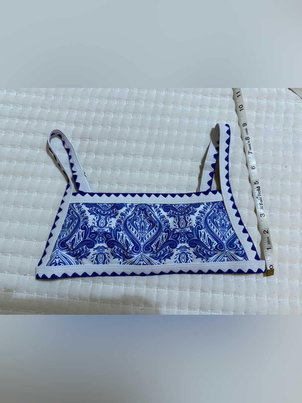 blue paisley bandeau top from Bikinx
